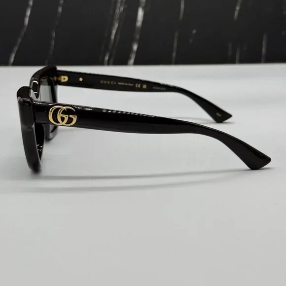 NEW GG1828S 004 GUCCI SHINY SOLID BROWN WOMEN GUCCI SUNGLASSES